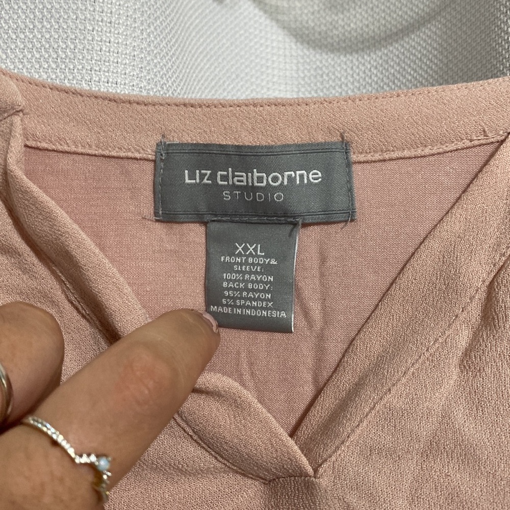 Liz Claiborne Studio Light Pink Blouse Size XXL - Picture 3 of 7